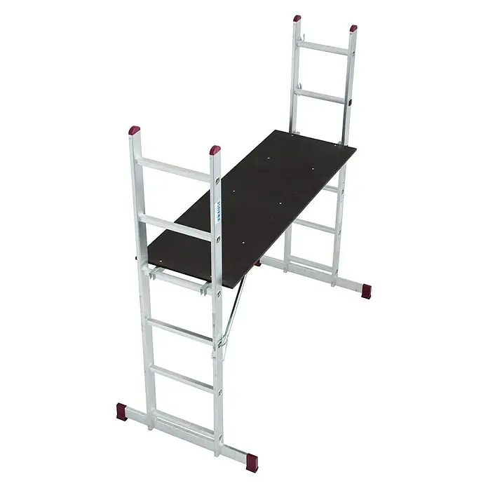 Krause Corda Andamio metálico - Altura de trabajo: 3,75 m, Ancho: 0,5 m, Capacidad de carga plataforma: 150 kg - Vista de perfil izquierdo