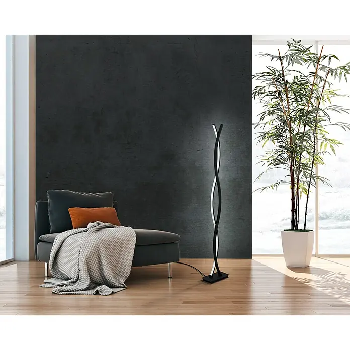 Eglo Lasana 3 Lámpara de pie LED - 32 W, Altura: 142 cm, Negro, Blanco cálido - Foto ambiente