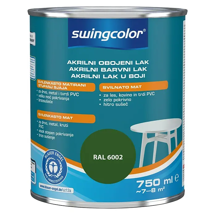 swingcolor Lak u boji 2u1 - Boja: Svijetlozelene boje, 750 ml - Pogled sprijeda