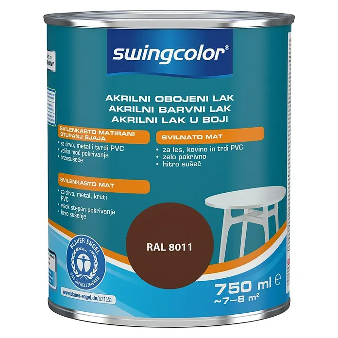 swingcolor Lak u boji 2u1 - Boja: Lješnjak tamnosmeđe boje, 750 ml - Pogled sprijeda