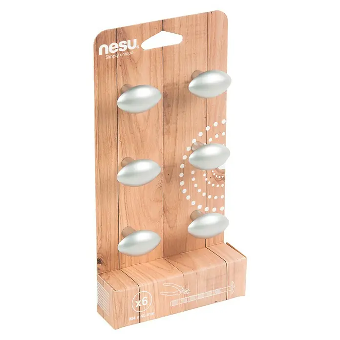 Nesu Set de tiradores para muebles 4617 6 uds. - L x An x Al: 34 x 20 x 24 mm, Acero, Cromado