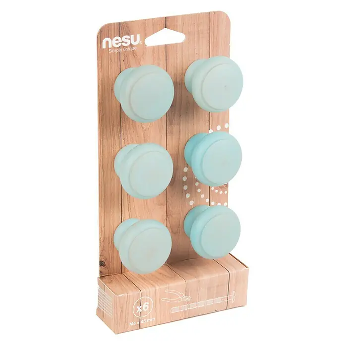 Nesu Set de pomos para muebles 403AZC 6 uds. - 6 pzs., Ø x Al: 40 x 33 mm, Madera