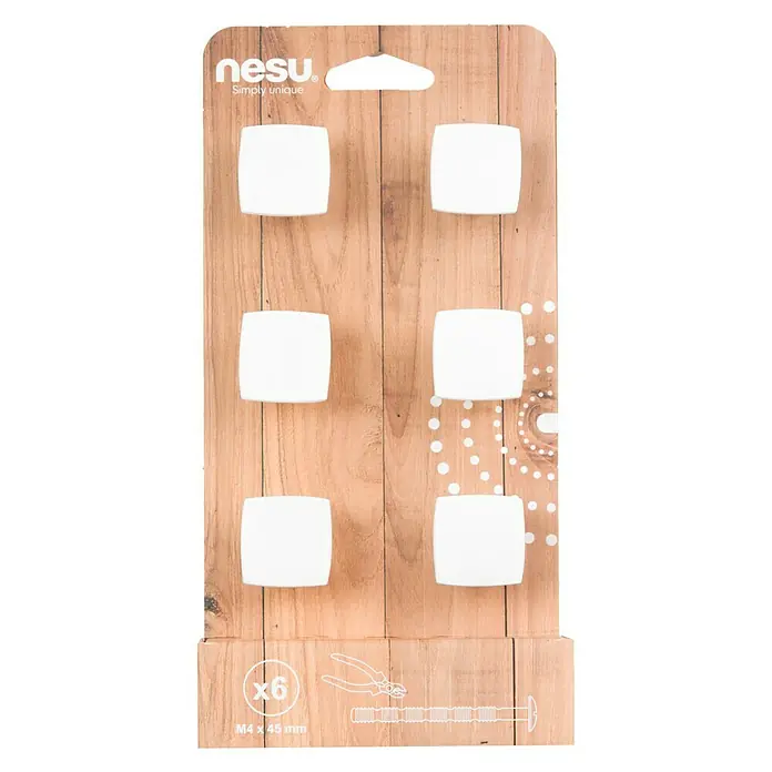 Nesu Set de tiradores para muebles B6-28721-1 - L x An x Al: 2,5 x 2,5 x 1,9 cm, Acero