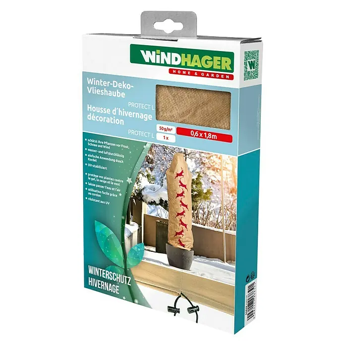 Windhager Winterschutzhaube Protect - L x B: 1,8 x 0,6 m, Motiv: Hirsch