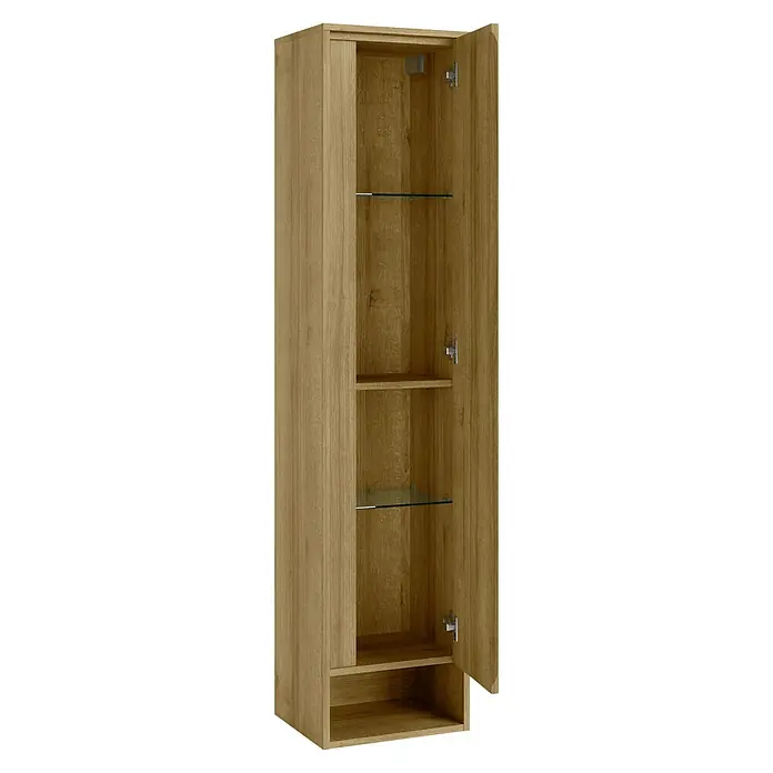 Hochschrank Natura - L x B x H: 38 x 32 x 166,5 cm, Ast-Eiche Dekor - Diagonale Ansicht