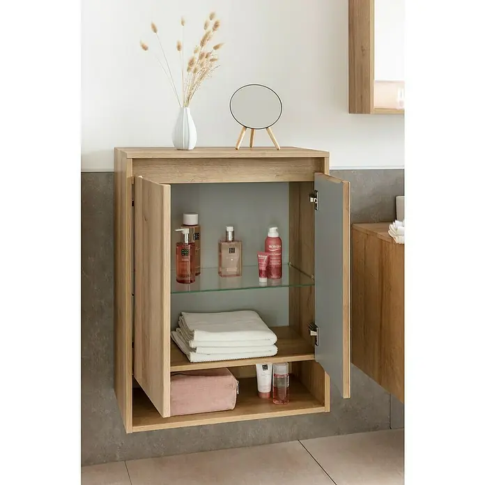 Hängeschrank Natura - 60,2 x 32 x 82,6 cm, Ast-Eiche Dekor - Stimmungsaufnahme