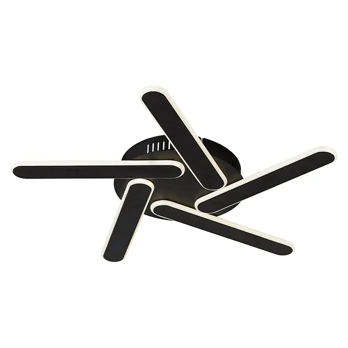 Plafón LED Raven - 50 W, L x An x Al: 50 x 55 x 5,5 cm, Negro, Blanco neutro