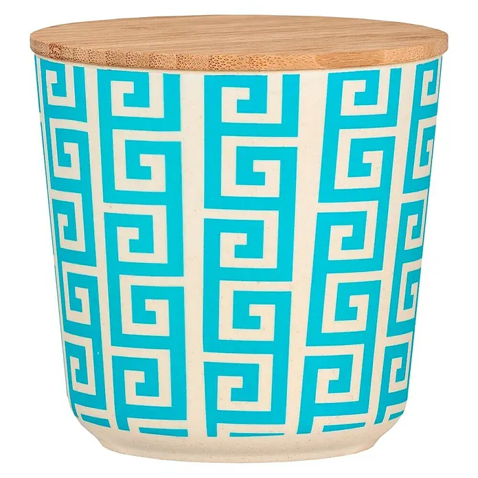 Wenko Bote de cocina Edge 0,5 l - L x An x Al: 10,5 x 10,5 x 10,5 cm, Bambú, Azul