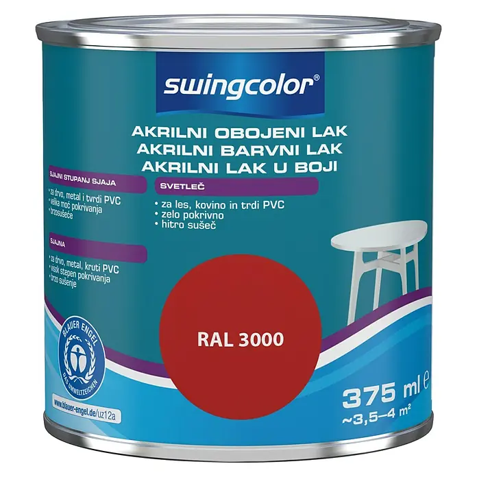 swingcolor Lak u boji 2u1 - Boja: Žarkocrvena, 375 ml - Pogled sprijeda