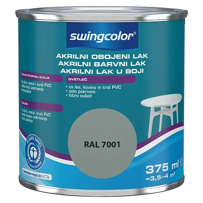 swingcolor Lak u boji 2u1 - Boja: Srebrnosive boje, 375 ml - Pogled sprijeda