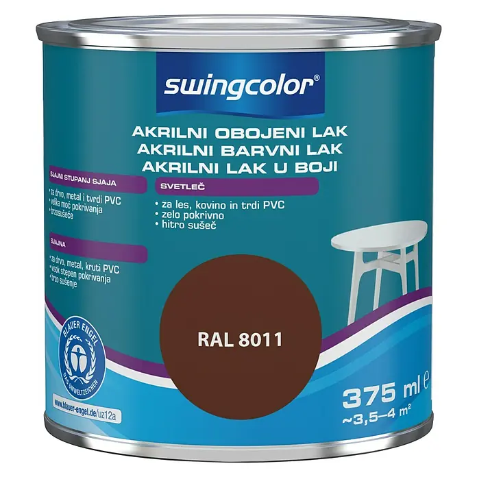 swingcolor Lak u boji 2u1 - Boja: Lješnjak tamnosmeđe boje, 375 ml - Pogled sprijeda