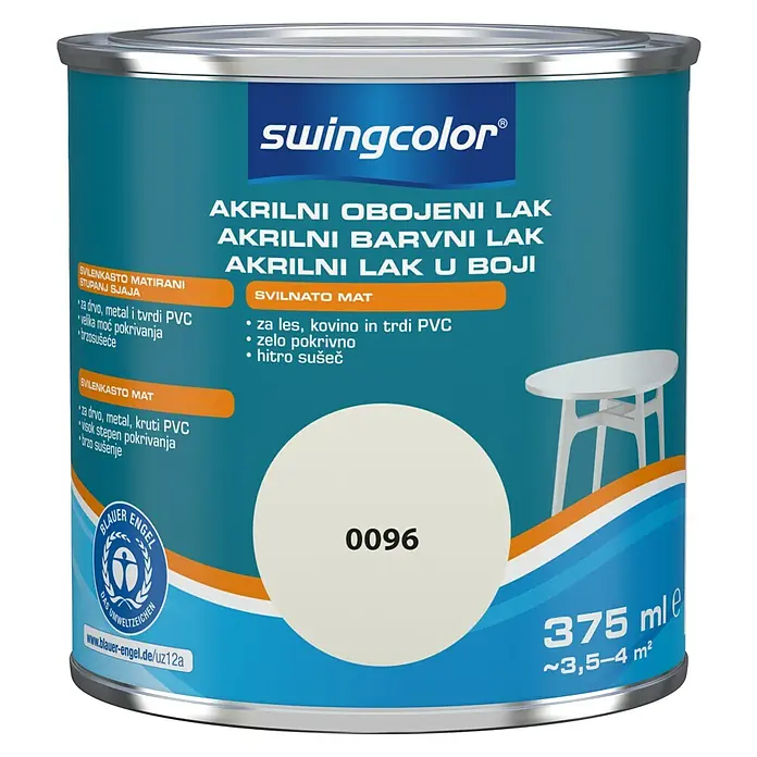 swingcolor Lak u boji 2u1 - Prljavo bijela, 375 ml, Svilenkasti mat - Pogled sprijeda