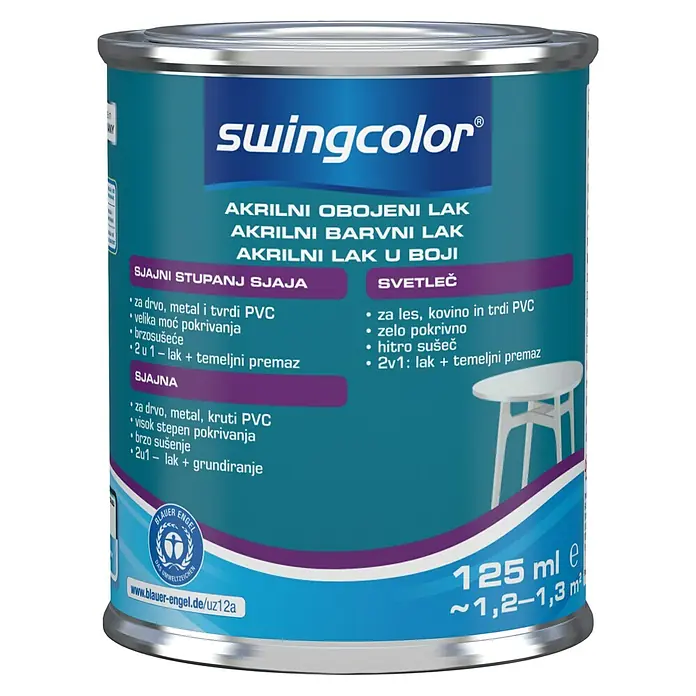swingcolor Akrilni lak 2u1 - 125 ml, Visokog sjaja - Pogled sprijeda
