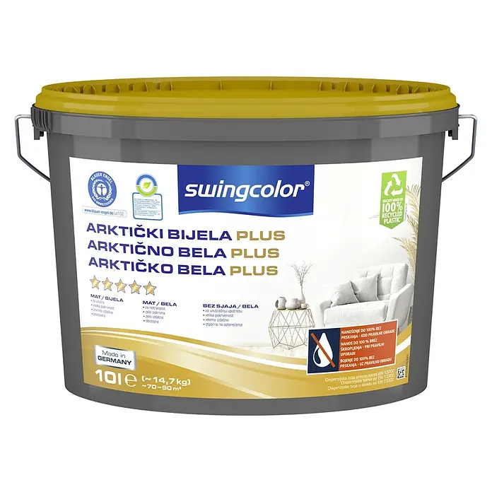 swingcolor Unutarnja disperzijska boja - Snježno bijele boje, 10 l - Pogled sprijeda