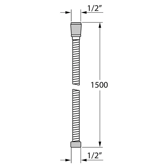 Tiger Doucheslang Splash Ultra - Lengte: 150 cm, ½″, Roestvrij staal, Zwart - Blauwdruk