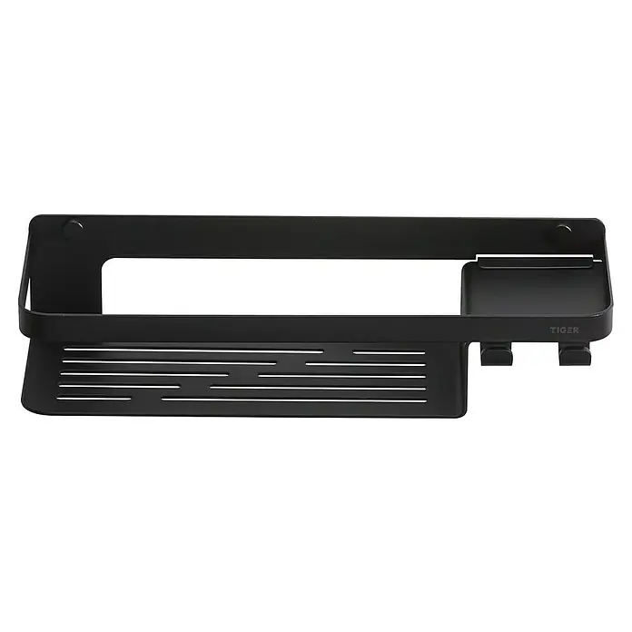 Tiger Caddy Douchekorf - 106 x 320 x 72 mm, Zwart - Diagonaal zicht