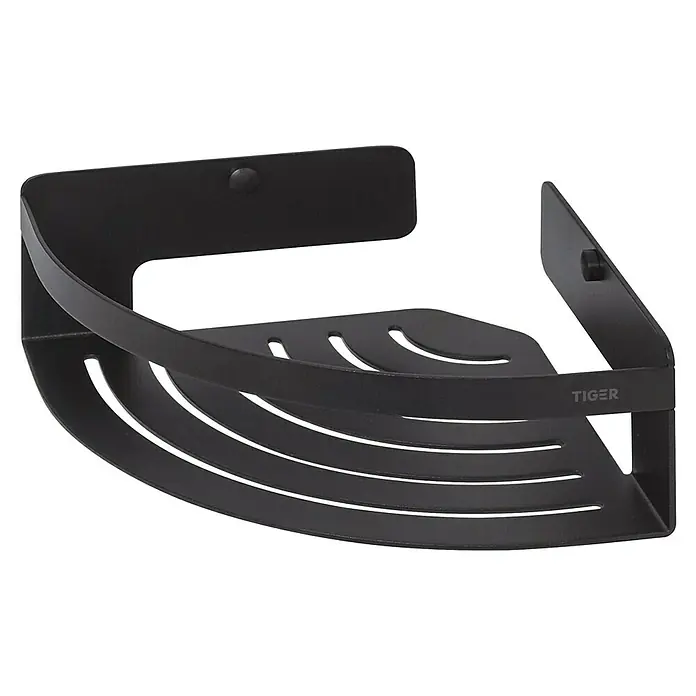 Tiger Caddy Douchekorf - 184 x 184 x 70 mm, Zwart - Diagonaal zicht
