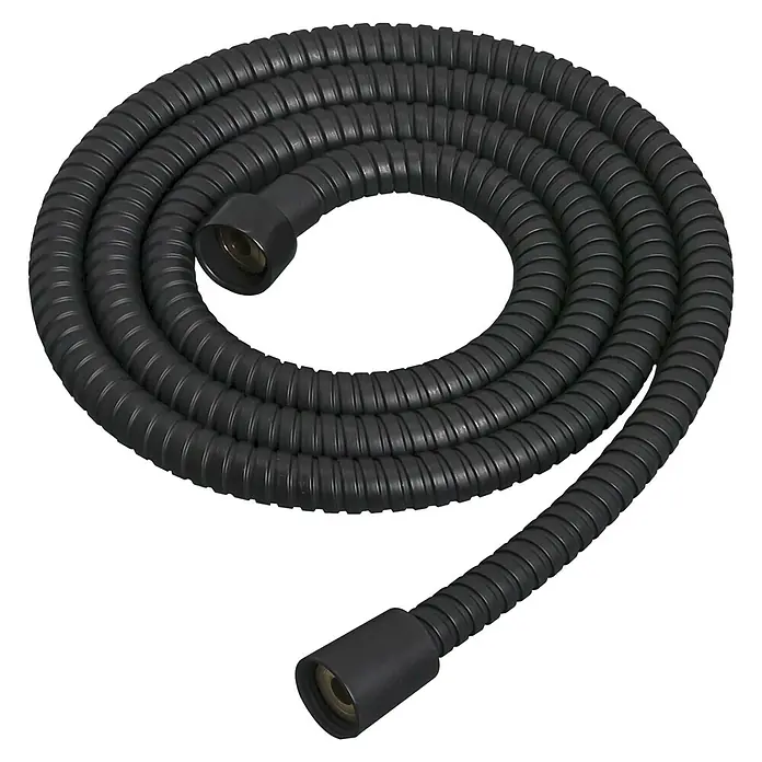 Tiger Doucheslang Splash Ultra - Lengte: 150 cm, ½″, Roestvrij staal, Zwart - Diagonaal zicht