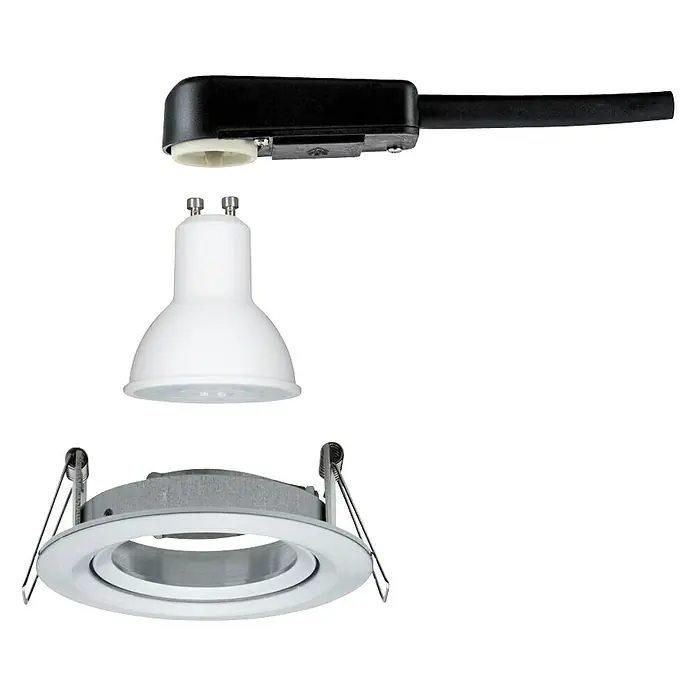 Paulmann LED-Einbauleuchte Nova - 6,5 W, Aluminium, Warmweiß, 1 Stk., Einbautiefe: 90 mm - Vorderansicht