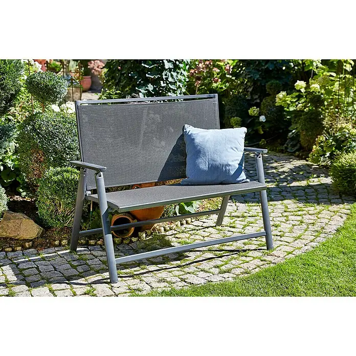Sunfun Maja Gartenbank - B x T x H: 119 x 67 x 96 cm, Anthrazit, Klappbar - Stimmungsaufnahme