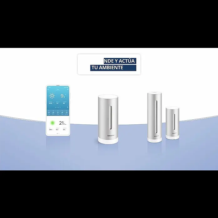 Netatmo Higrómetro módulo interior adicional - Funciona con pilas, Plateado, Ø x Al: 4,5 x 15,5 cm - Mide el ambiente en habitaciones adicionales