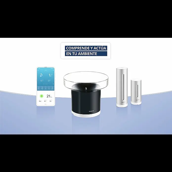Netatmo Pluviómetro - Funciona con pilas, Diámetro: 13 cm, Negro, Plateado - Mide la lluvia también con la Estación Meteorológica Inteligente