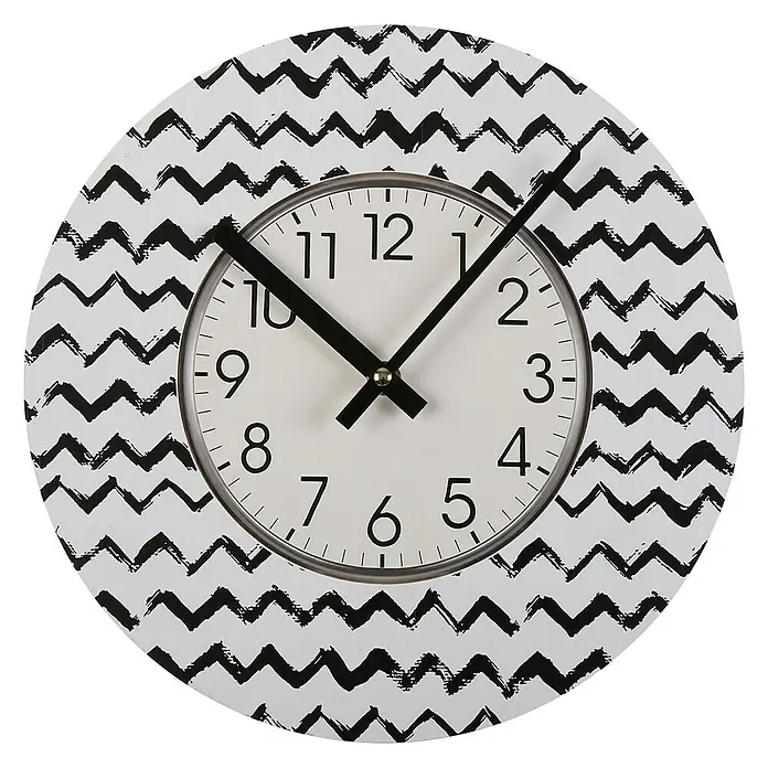 Reloj de pared redondo Lauren - Blanco/Negro, Diámetro: 29 cm - Vista frontal