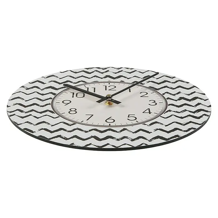 Reloj de pared redondo Lauren - Blanco/Negro, Diámetro: 29 cm - Vista descendente