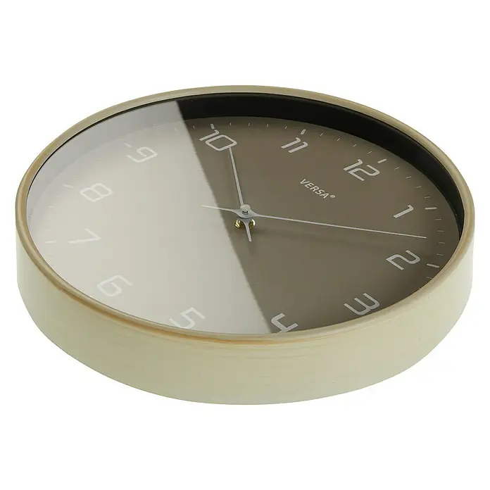 Reloj de pared redondo Clásico - Beige, Diámetro: 40 cm - Vista angular