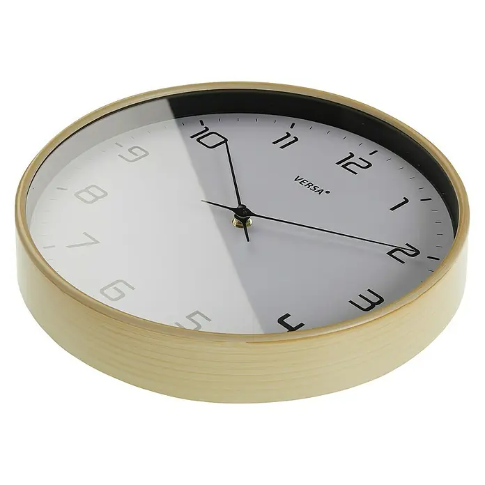 Reloj de pared redondo Clásico - Blanco, Diámetro: 40 cm - Vista angular