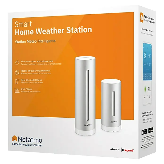 Netatmo Estación meteorológica inalámbrica - Plateado - Vista angular