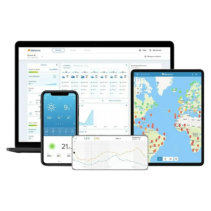 Netatmo Estación meteorológica inalámbrica - Plateado - Vista frontal