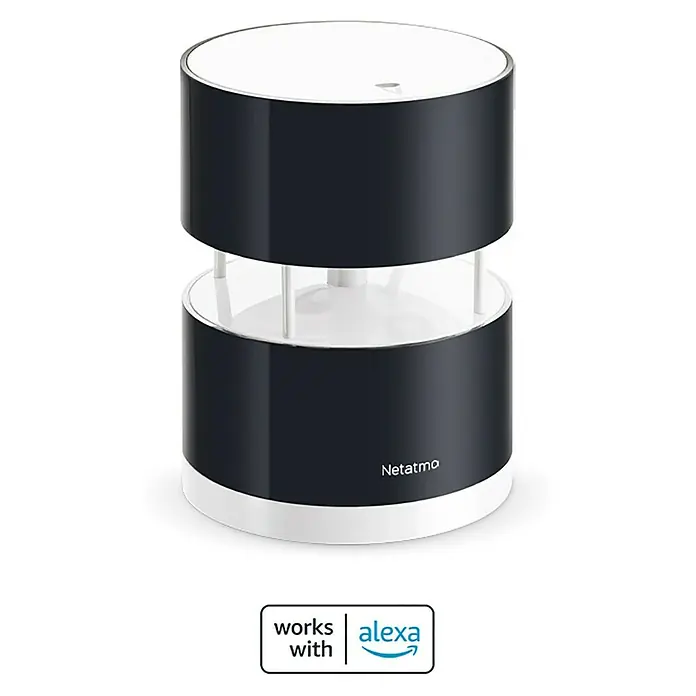 Netatmo Anemómetro - Funciona con pilas, Diámetro: 8,5 cm, Negro - Información del producto