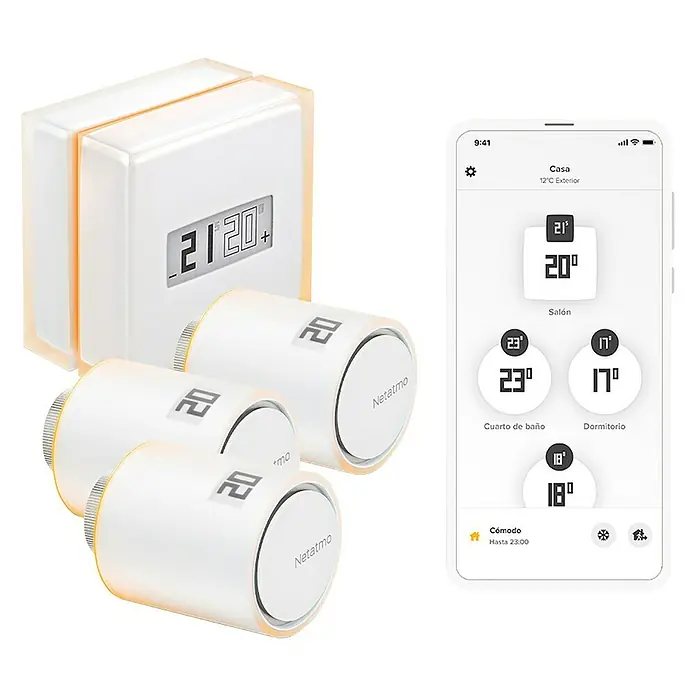 Netatmo Juego de termostato y válvulas - 3 válvulas Netatmo - Vista angular