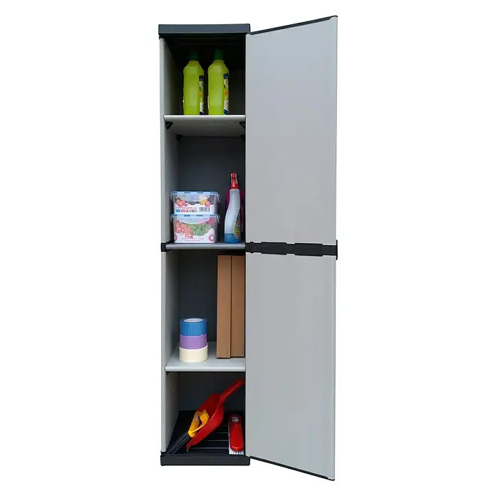 Kunststoffschrank - L x B x H: 39,5 x 34 x 168 cm, Traglast: 25 kg/Boden - Vorderansicht