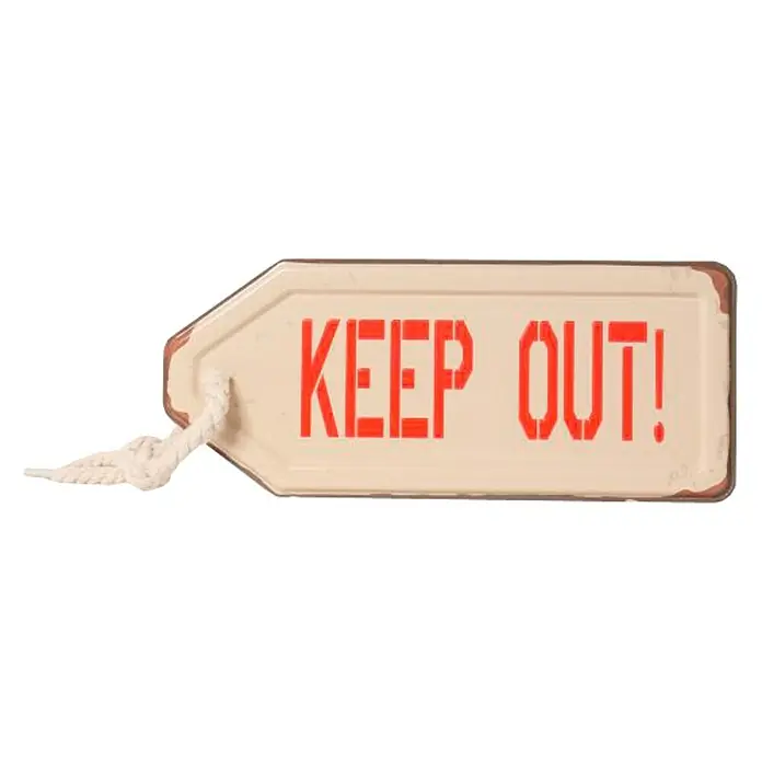Placa metálica Reversible - Keep out, 27 x 11,5 cm
