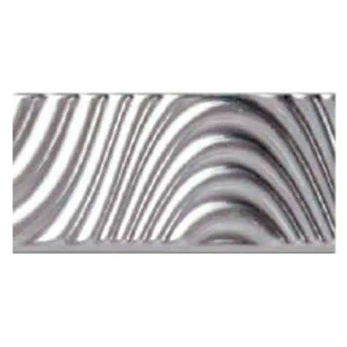 Perfil en U decorativo 3D Ondas - 2,5 m x 20 mm x 8 mm, Brillante