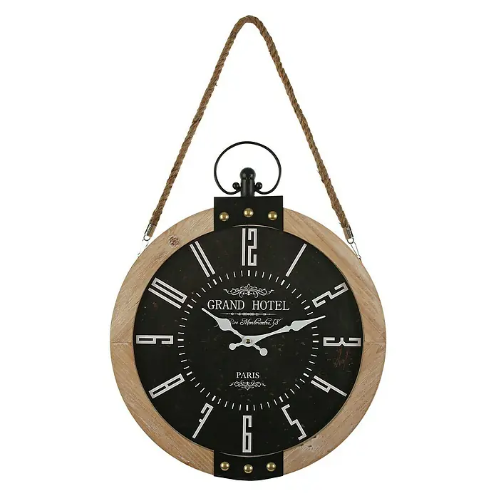 Reloj de pared redondo Grand Hotel - Negro/Marrón, Diámetro: 40 cm - Vista frontal