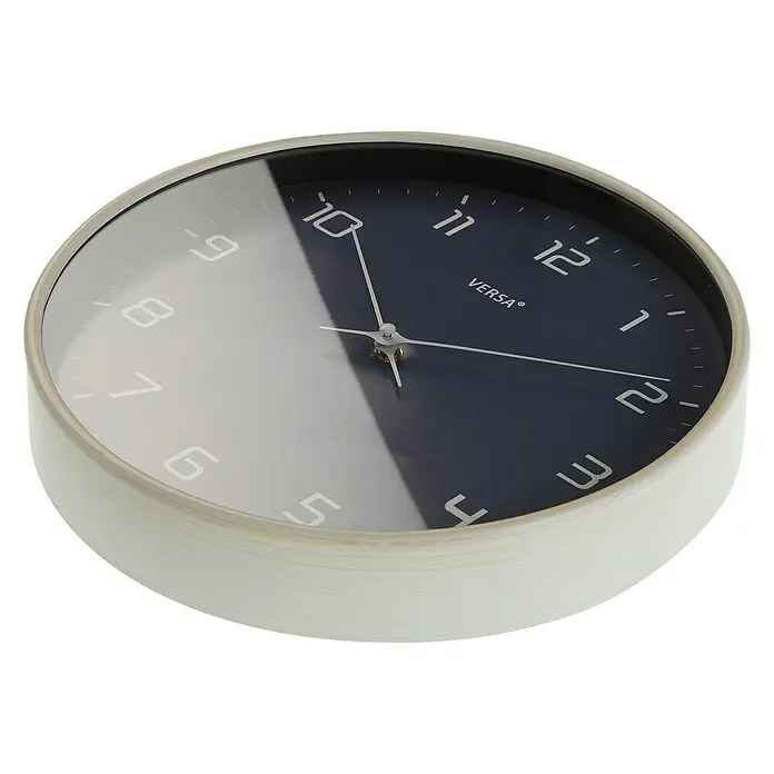 Reloj de pared redondo Clásico - Azul, Diámetro: 40 cm - Vista angular