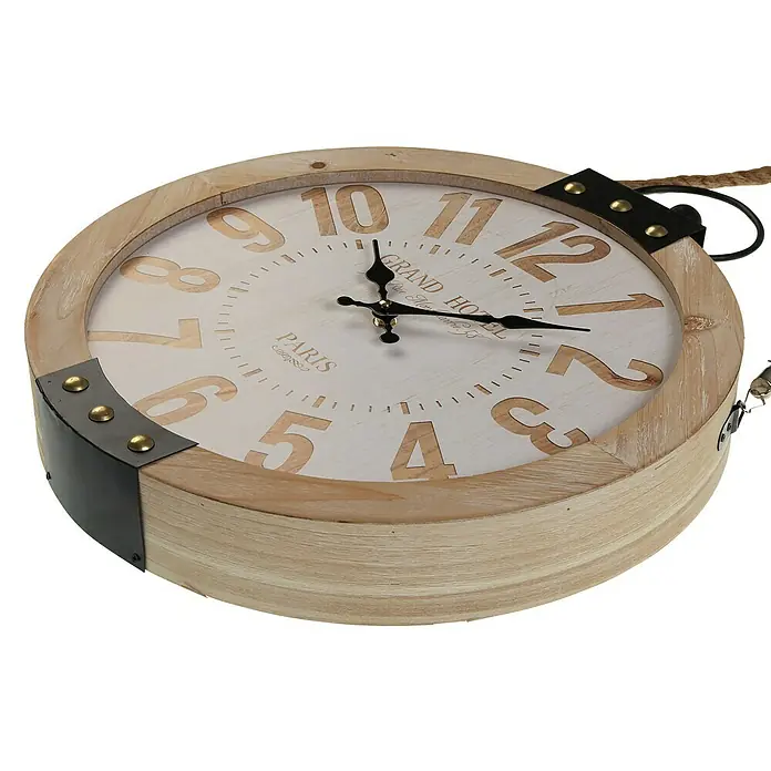 Reloj de pared redondo Grand Hotel - Marrón, Diámetro: 40 cm - Vista angular