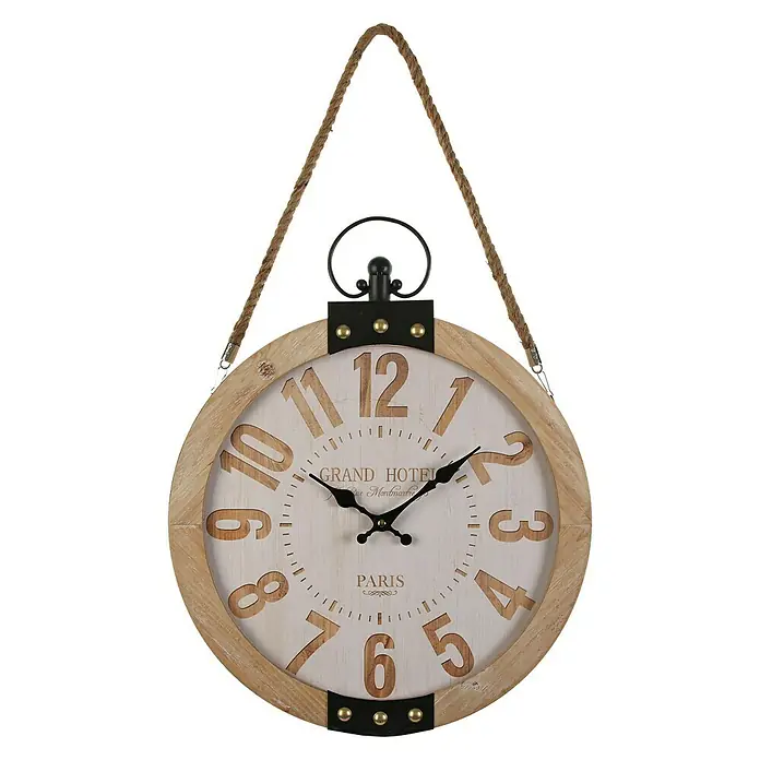 Reloj de pared redondo Grand Hotel - Marrón, Diámetro: 40 cm - Vista frontal