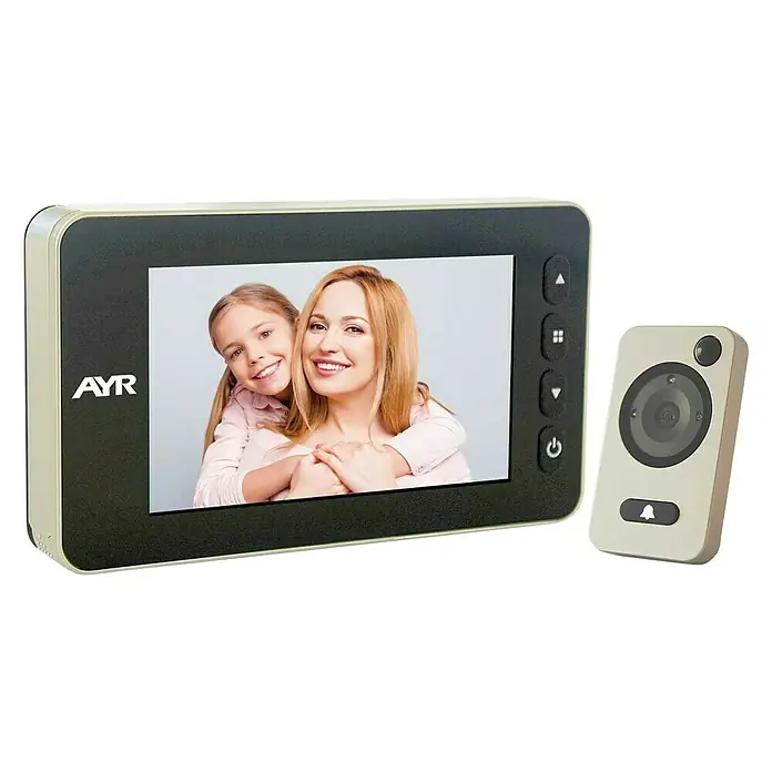 AYR Face Mirilla digital 755 - Grosor de puerta: 38 mm - 110 mm, Tipo de pantalla: 4,3″ TFT