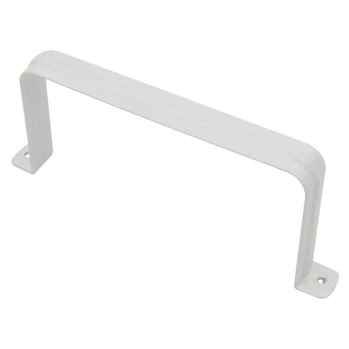 Abrazadera rectangular Tubpla - 120 mm, Blanco, Plástico - Vista angular