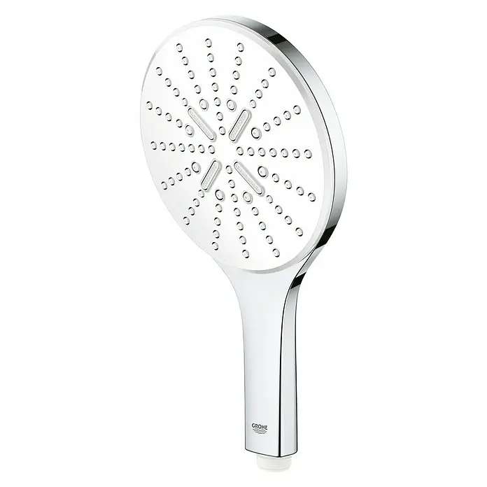 Grohe Conjunto de ducha Vitalio SmartActive Cube 150 - Distancia entre orificios: 57 cm - 63 cm, Tipos de chorro: Rain, Jet y Active Massage, Cromo - Vista angular