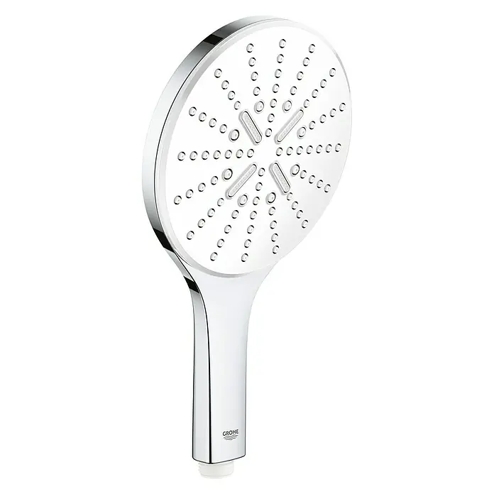 Grohe Conjunto de ducha Vitalio SmartActive Cube 150 - Distancia entre orificios: 57 cm - 63 cm, Tipos de chorro: Rain, Jet y Active Massage, Cromo - Vista angular