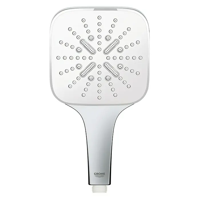 Grohe Conjunto de ducha Vitalio SmartActive Cube 130 - Distancia entre orificios: 57 cm - 63 cm, Tipos de chorro: Rain, Jet y Active Massage, Cromo - Vista ascendente