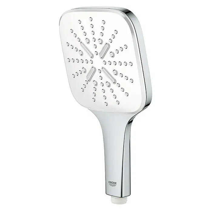Grohe Conjunto de ducha Vitalio SmartActive Cube 130 - Distancia entre orificios: 57 cm - 63 cm, Tipos de chorro: Rain, Jet y Active Massage, Cromo - Vista angular