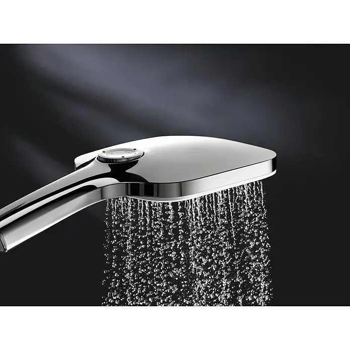 Grohe Conjunto de ducha Vitalio SmartActive Cube 130 - Distancia entre orificios: 57 cm - 63 cm, Tipos de chorro: Rain, Jet y Active Massage, Cromo - Producto en uso
