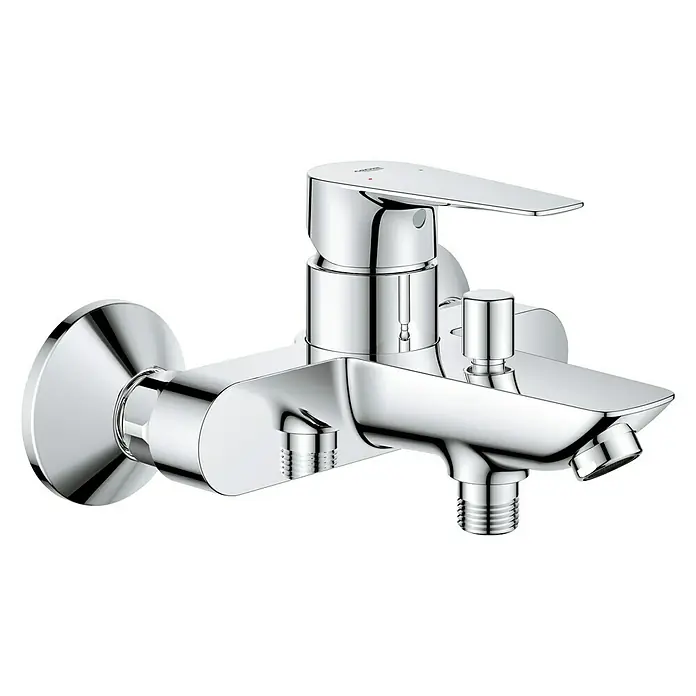 Grohe Start Edge Badewannenarmatur - Chrom, Glänzend - Diagonale Ansicht