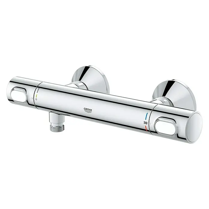 Grohe Brausethermostat Precision Flow - Chrom, Glänzend - Diagonale Ansicht